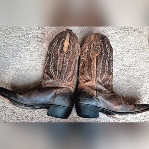 J.B. Dillon goat leather western boots cowboy rodeo brown 10D